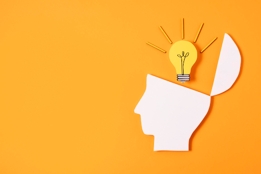 The brain is illuminated.